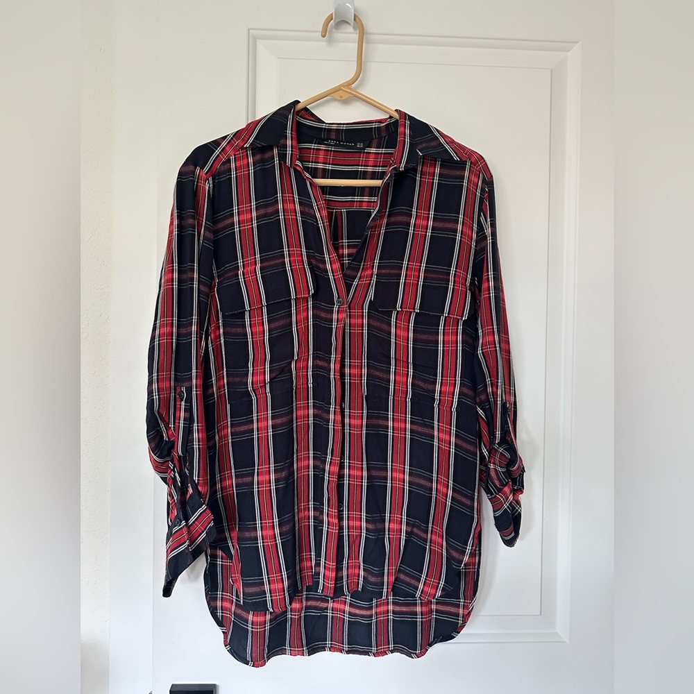Long button-down shirt